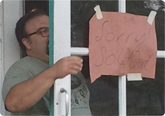 They leave the soldout sign up until the next day, when its taken down for an hour or two